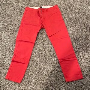 Like New J. Crew Mens Red Chinos. 34x30